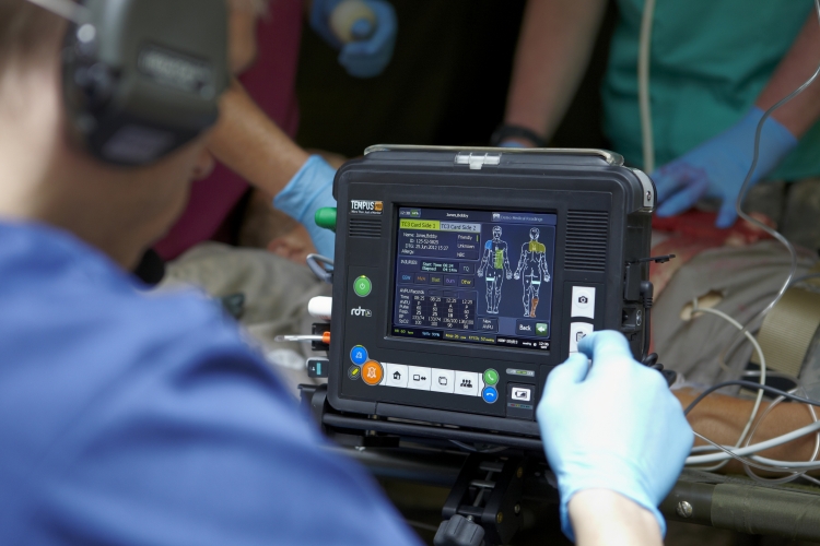 Injury locations are entered via a touchscreen interface