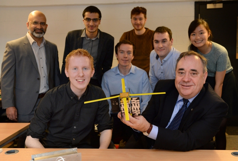 The presentation of Unicorn-1. Photo credit SWNS/Alba Orbital