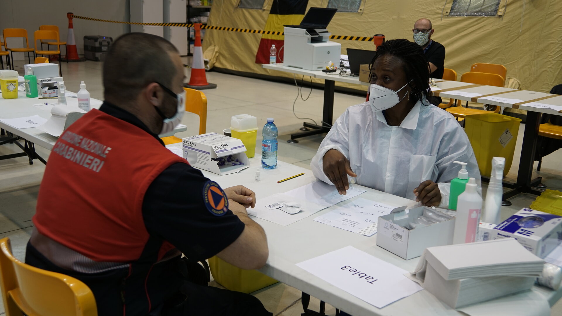 A key worker at the testing facility in Piedmont