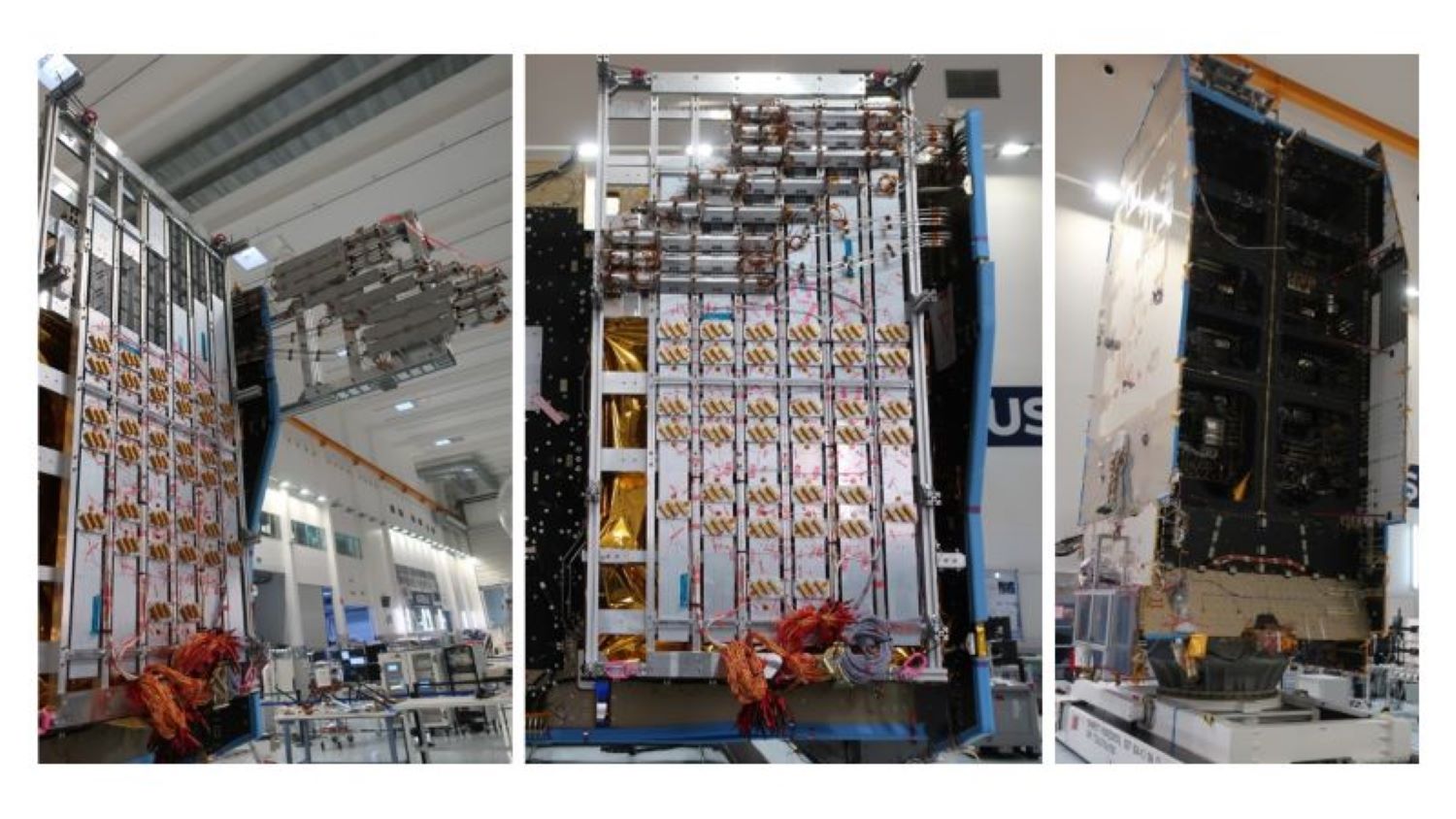 The Loop Heat Pipes in the cleanroom at Airbus Defence and Space in Toulouse, France. Image credit: Airbus/Thales Alenia Space